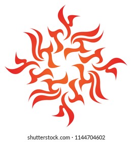 Tribal flame decoration. Simple fire tattoo. Burn decoration.