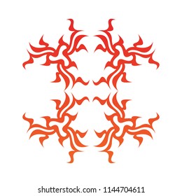 Tribal flame decoration. Simple fire tattoo. Burn decoration.