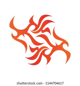 Tribal flame decoration. Simple fire tattoo. Burn decoration.