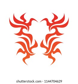Tribal flame decoration. Simple fire tattoo. Burn decoration.