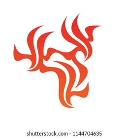 Tribal flame decoration. Simple fire tattoo. Burn decoration.