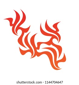 Tribal flame decoration. Simple fire tattoo. Burn decoration.