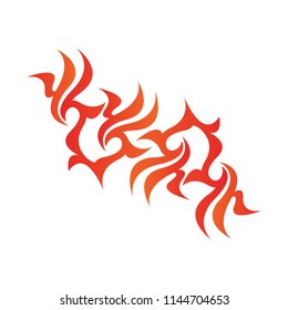 Tribal flame decoration. Simple fire tattoo. Burn decoration.