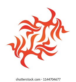 Tribal flame decoration. Simple fire tattoo. Burn decoration.