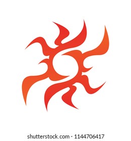Tribal flame decoration. Simple fire tattoo. Burn decoration.