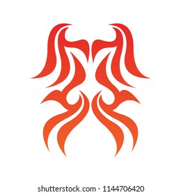 Tribal flame decoration. Simple fire tattoo. Burn decoration.