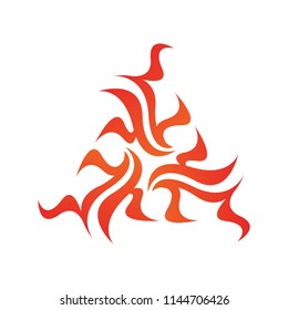 Tribal flame decoration. Simple fire tattoo. Burn decoration.