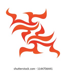 Tribal flame decoration. Simple fire tattoo. Burn decoration.