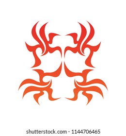 Tribal flame decoration. Simple fire tattoo. Burn decoration.