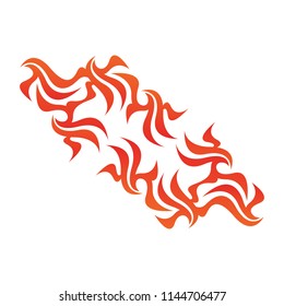 Tribal flame decoration. Simple fire tattoo. Burn decoration.