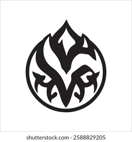 Tribal Flame Emblem: Bold Abstract Design