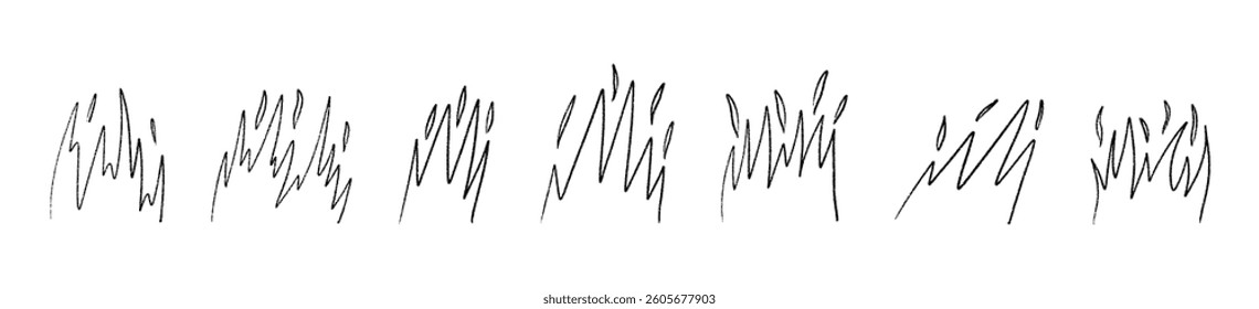 Tribal flame icon with abstract fire shapes. Simple hot symbol in bold graphic style. Flat vector illustration isolated on white background.