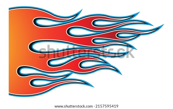 Tribal flame motorcycle sticker and car decal\
hot rod fire flames vector art\
graphic