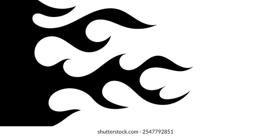 Tribal flame silhouette motorcycle and car decal. vector graphic