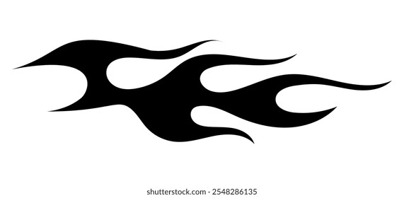 Tribal flame silhouette motorcycle and car decal. vector graphic