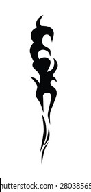Tribal flame tattoo vector design template. Sleeve art black pattern arm. Simple logo. Designer isolated abstract element for arm, leg, shoulder men and women on white background.