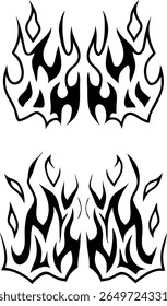 Tribal Flames Tattoo Design Vector Art Abstract Fire Graphics for Customization and Decoration