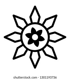 Tribal flower pattern icon design 