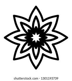Tribal flower pattern icon design 