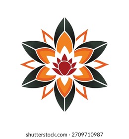 Icono de Vector de flores tribales sobre fondo blanco