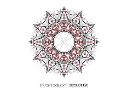 Tribal folk aztec geometric pattern in circle