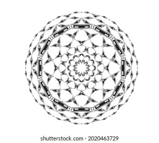 Tribal folk aztec geometric pattern in circle