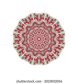 Tribal folk aztec geometric pattern in circle