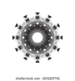 Tribal folk aztec geometric pattern in circle