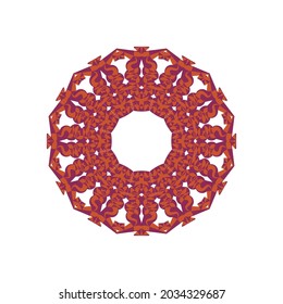 Tribal folk aztec geometric pattern in circle
