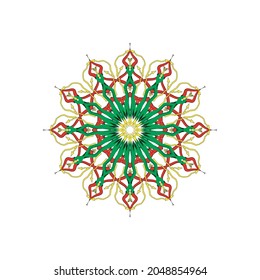 Tribal folk aztec geometric pattern in circle