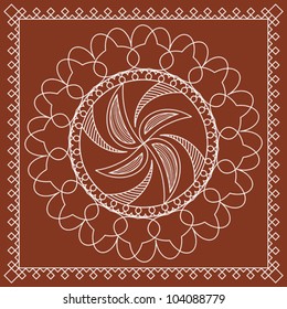 tribal Folk Motif Design wall painting