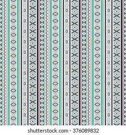 Tribal / Folk seamless pattern. Boho style fashion background with indians ornament elements, grunge effect. Vector illustration.