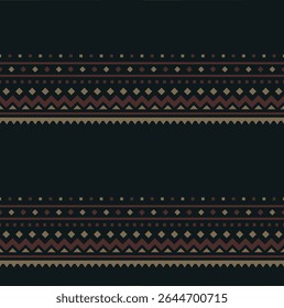Tribal Folk Seamless Pattern – suitable for fashion design, decoration, fabric, wallpaper and printing on dark background