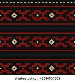 Patrón inconsútil tribal de Folk – conveniente para el diseño de la moda, la decoración, la tela, el Fondo de pantalla y la impresión en fondo oscuro
