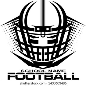 tribal football team design with helmet and facemask for school, college or league