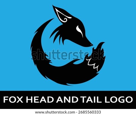 Tribal Fox Head Vector Illustration. Modern Fox Head Tattoo Style. Minimalist Fox Head Silhouette Design.
