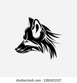 tribal fox logo vector