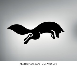 tribal fox tattoo sketch. vector minimalistic drawing of a fox in a jump. fox logo