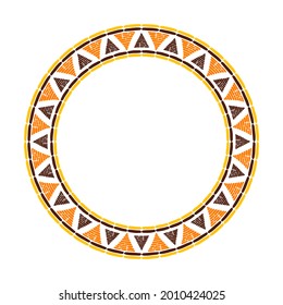 Tribal frame border. African pattern. Circle ethic texture.