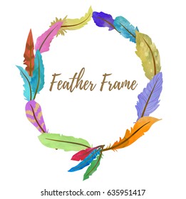 Tribal frame from feathers. 