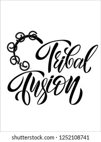 Tribal Fusion Dance lettering composition for your logo, belly dance studio or shop