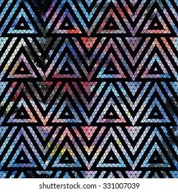 Tribal galaxy seamless pattern. Vector trendy illustration.