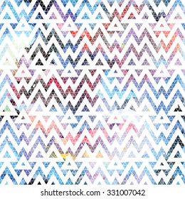 Tribal galaxy seamless pattern. Vector trendy illustration.