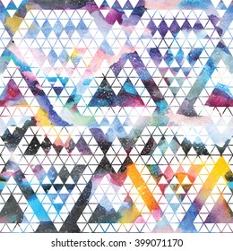 Tribal galaxy seamless pattern. Vector trendy illustration.