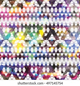 Tribal galaxy seamless pattern. Vector trendy illustration.