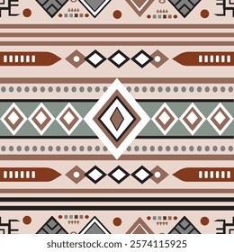 Tribal Geometric and bohemian seamless pattern style