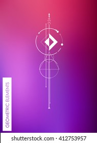 Tribal geometric elements. Tribal minimalism. Sacred geometry. Isolated vector element.