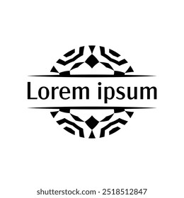 Tribal geometric emblem badge template with interwoven patterns