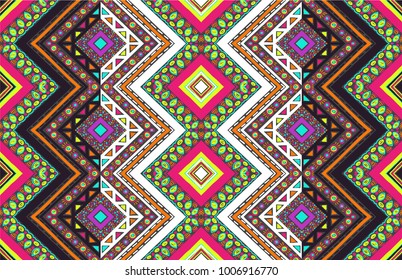 Tribal geometric ethnic vector texture. Seamless striped  pattern in Aztec style.  Folklore ornament. Figure tribal  embroidery. Indian, Scandinavian, Slavic, Mexican, folk pattern. 