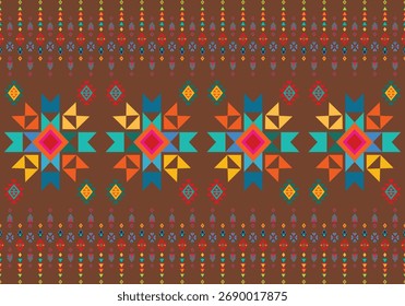 Tribal Geometric Fabric Pattern – Colorful Ethnic Textile Design